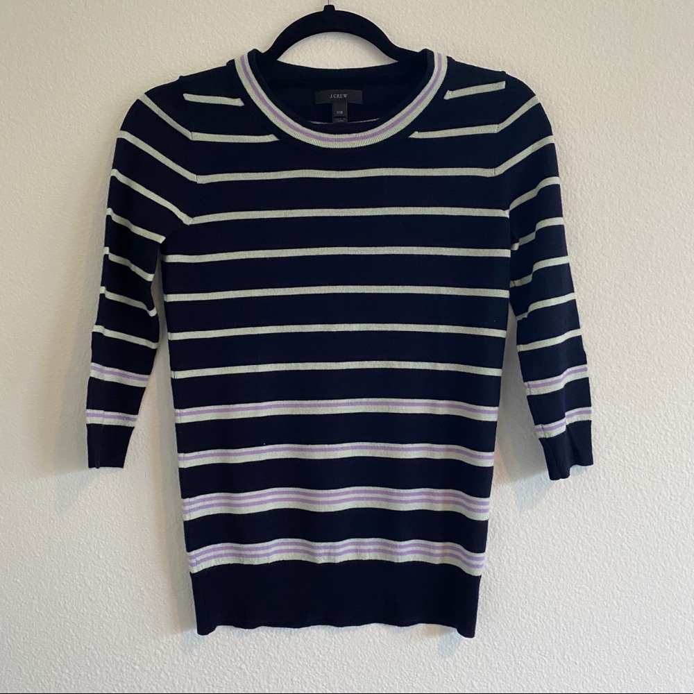 JCrew 3/4 Sleeve Crewneck Wool Sweater